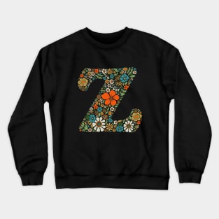 Hippie Floral Letter Z Crewneck Sweatshirt